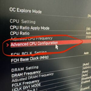 advanced cpu configuration